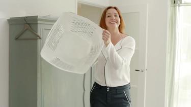 Woman with laundry basket