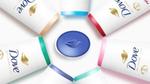 Zes flessen Dove Advanced Care weergegeven in een cirkel rond het Dove-logo.